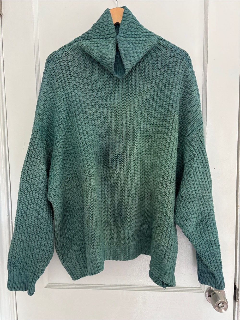 Free People Textured Knit Sweater in Light Teal